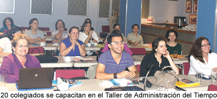 Colegio de Periodistas taller de Administración del tiempo
